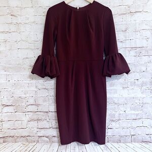 Betsy & Adam sheath dress bell sleeve